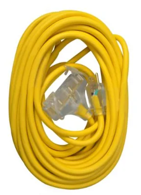 12/3 SJTW 50' AMARILLO TRITAP EXTENSIÓN EXTERIOR CON INDICADOR DE LUZ DE POTENCIA