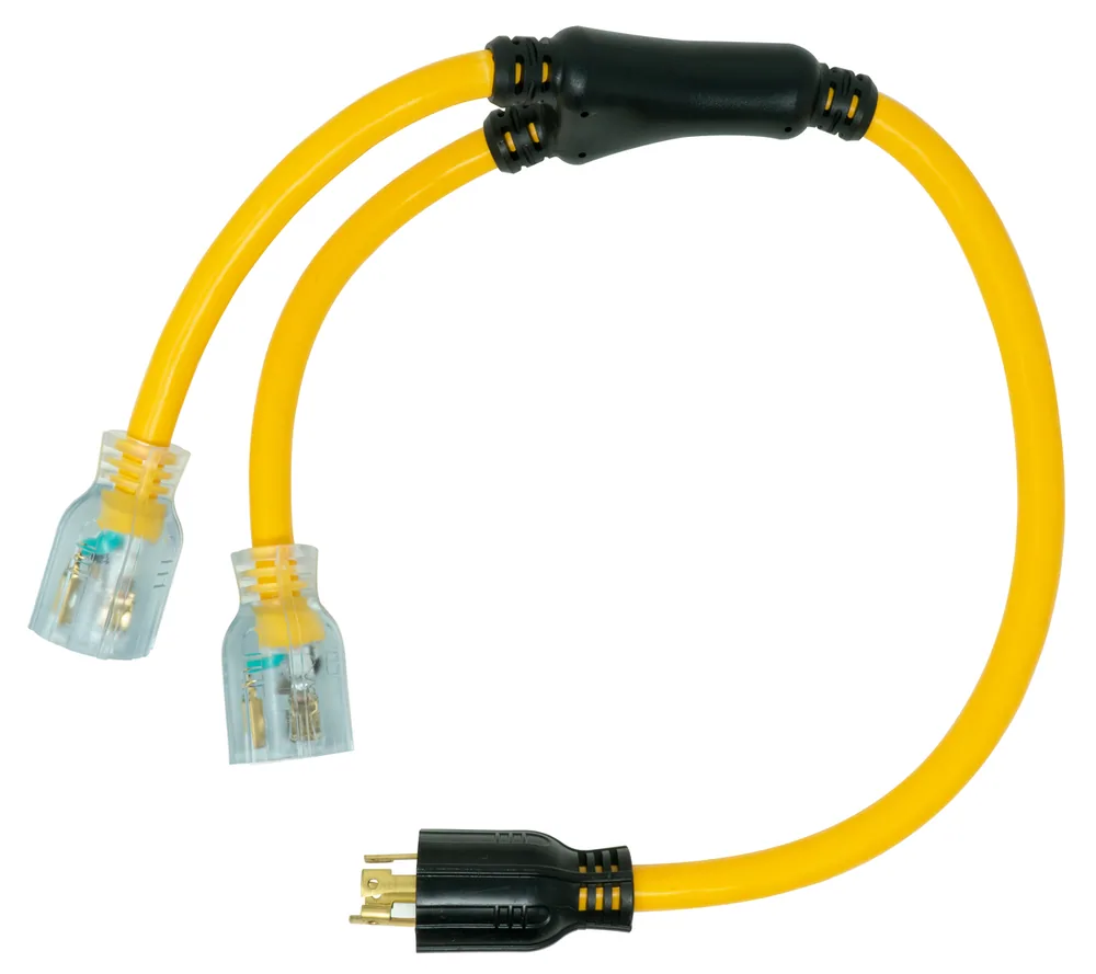 SOUTHWIRE, CABLE ADAPTADOR GENERADOR NEMA L14-30P 10/3 STOW 3' NEGRO 20 AMP CON TORSIÓN AL CIERRE EXTERIOR