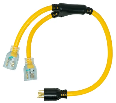 SOUTHWIRE, CABLE ADAPTADOR GENERADOR NEMA L14-30P 10/3 STOW 3' NEGRO 20 AMP CON TORSIÓN AL CIERRE EXTERIOR