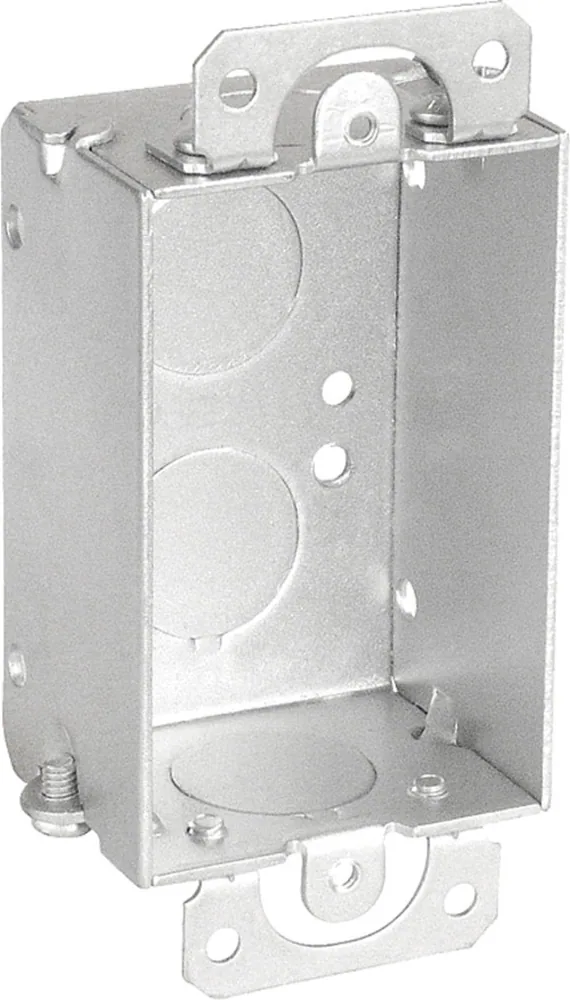 Caja de Interruptor 3" X 2", 1-1/2" Profundidad - Acoplable, Con Perforaciones para Tubo Conduit