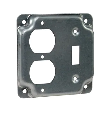 4" Square Industrial Surface Cover, 1/2" Raised - Duplex / Toggle