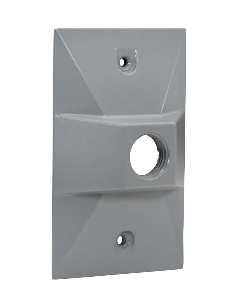 TAPA RECTANGULAR 1-AGUJERO RESISTENTE A INTEMPERIE BLANCA, 1/2"