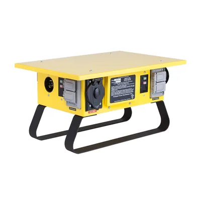 125/250V 50A Caja de Energía Temporal 7-Circuitos 7 Receptáculos 125V/20A 5-20Duplex GFCI U-Tierra con Alimentación de Paso