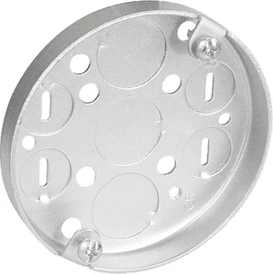 3-1/2" Round Pan Box, 1/2" Deep - Drawn W/Conduit KO's, Fixture Earss2-3/4" O.C.