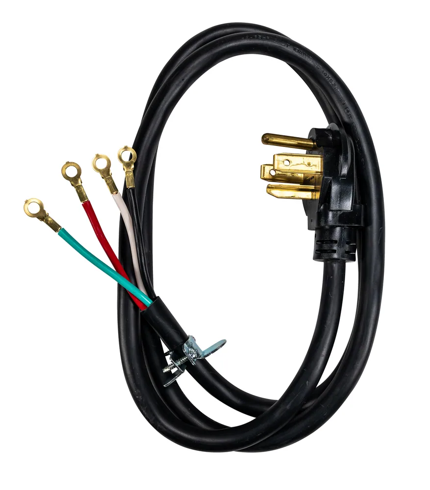 SOUTHWIRE, CABLE DE REEMPLAZO 10/4 SRDT REDONDO 6' NEGRO 30 AMP NEMA 14-30P CABLE PARA SECADORA