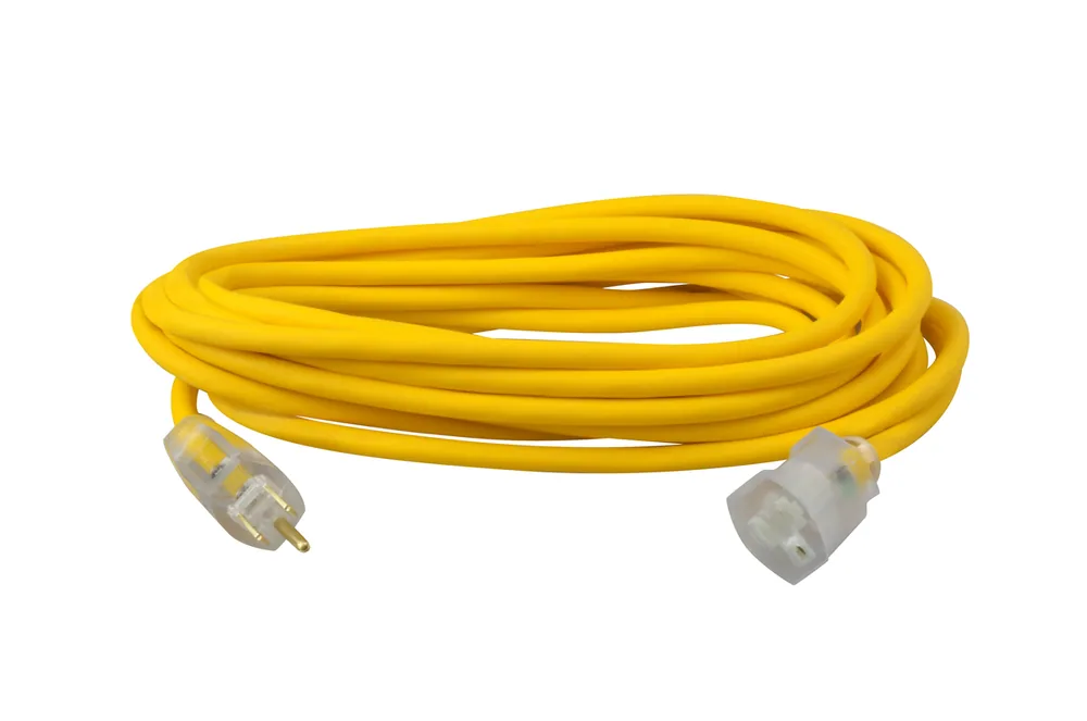 SOUTHWIRE, POLAR SOLAR 14/3 SJEOOW 25' YELLOW OUTDOOR COLD WEATHER EXTENSION CORD WITH POWER LIGHT INDICATOR