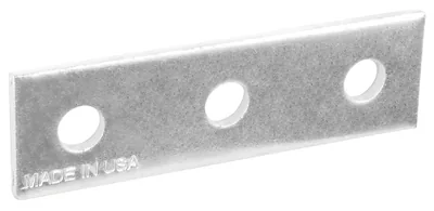 PLACA DE EMPALME DE TRES ORIFICIOS, ACERO ZINCADO, ESPESOR 1/4", PAQUETE DE 25