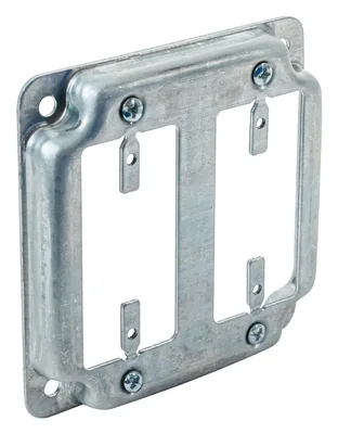 4" Square Industrial Surface Cover, 1/2" Raised - (2) GFCI