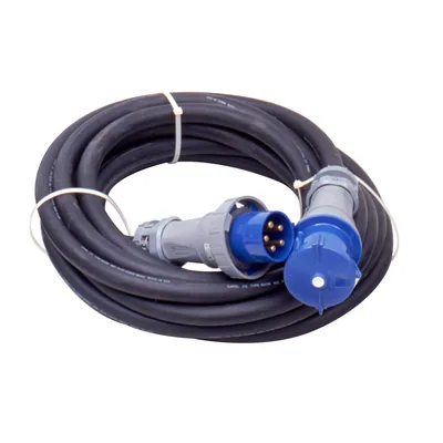 100 FT 2/5 TIPO W IEC60309 EXTENSIÓN 120/208V 100A 4P5W PIN &SLEEVE AZUL 5100X9W