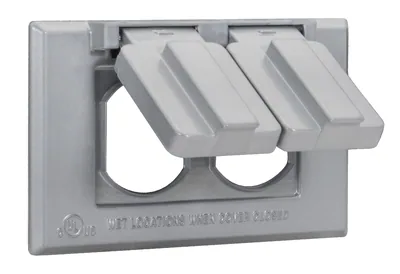 TAPA DUPLEX HORIZONTAL 1-GANG RESISTENTE A INTEMPERIE BLANCA