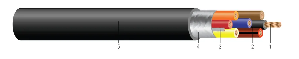 CU 600V Aislamiento PVC-Nylon Chaqueta PVC THHN/THWN-2 Blindado. Clasificado para charola (CT) - Resistente a la luz solar - Para enterrado directo - Libre de silicona