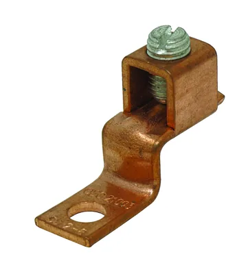 OFFSET TONGUE LUG, COPPER, #8-#2AWG, 2PK