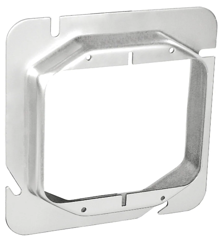 4-11/16" Square Two Gang Device Ring - 3/4" Raised