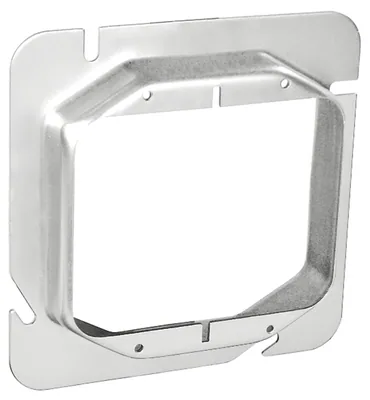 4-11/16" Square Two Gang Device Ring - 3/4" Raised