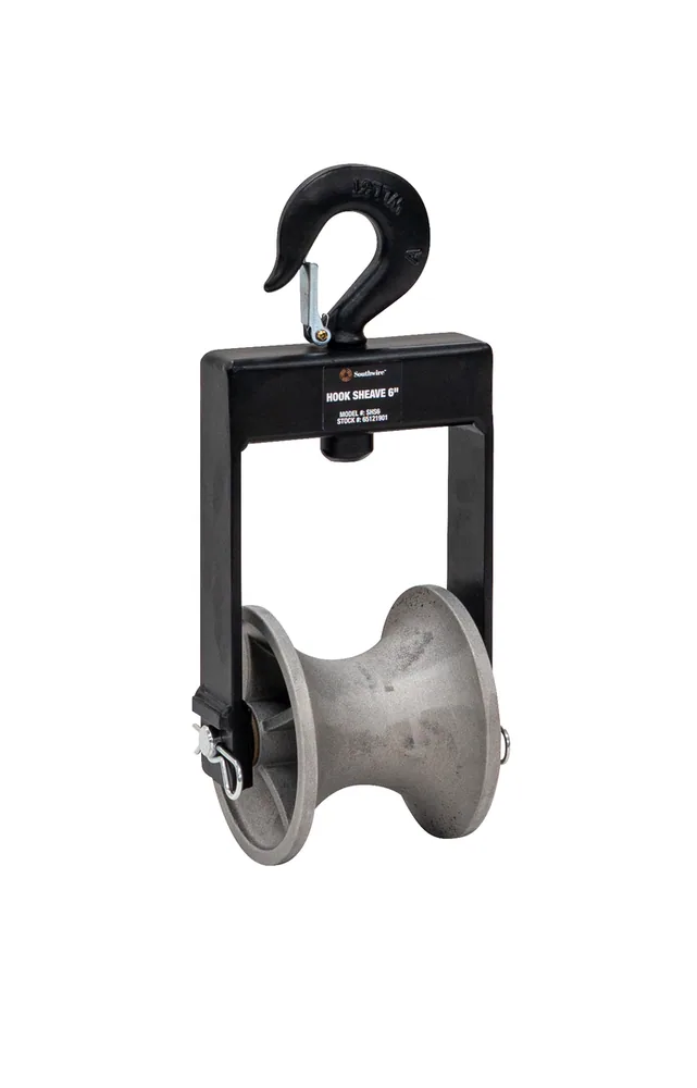 POLEA CON GANCHO, 6" DIA ALUMINIO SHS6