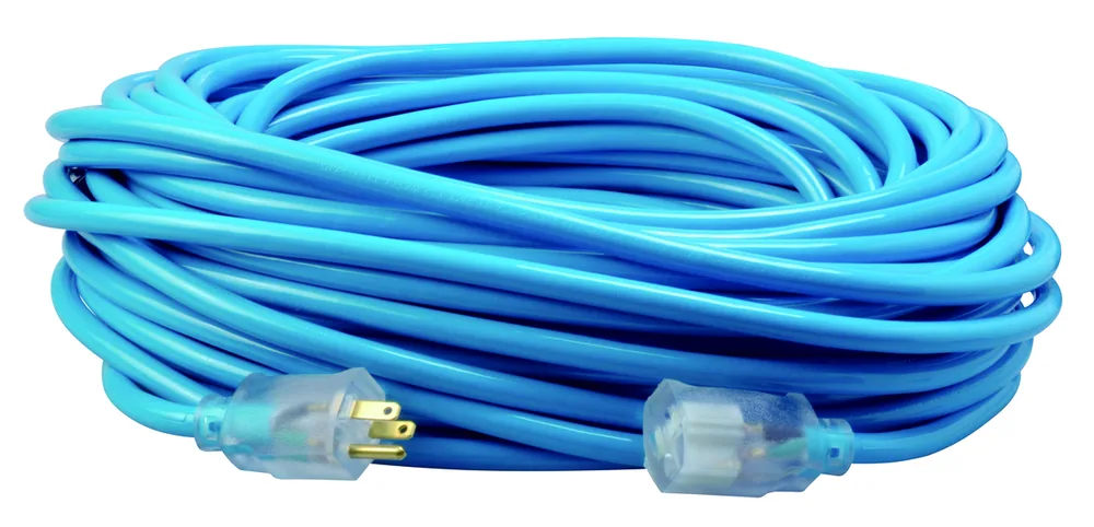 SOUTHWIRE, 12/3 SJTW 100' EXTENSIÓN ELÉCTRICA PARA EXTERIORES AZUL COOL CON INDICADOR DE ENERGÍA
