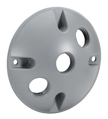 3-HOLE ROUND WEATHERPROOF COVER 1/2" GRY