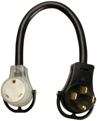 Cordón STW 10/3 18", Macho RV 50A, Hembra RV 30A iluminada, Jalador Manual en Ambos Extremos