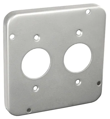 Tapa Cuadrada Industrial de 4-11/16", Tipo Superficie, Elevada 1/2" - (2) Diámetro de 1.406"