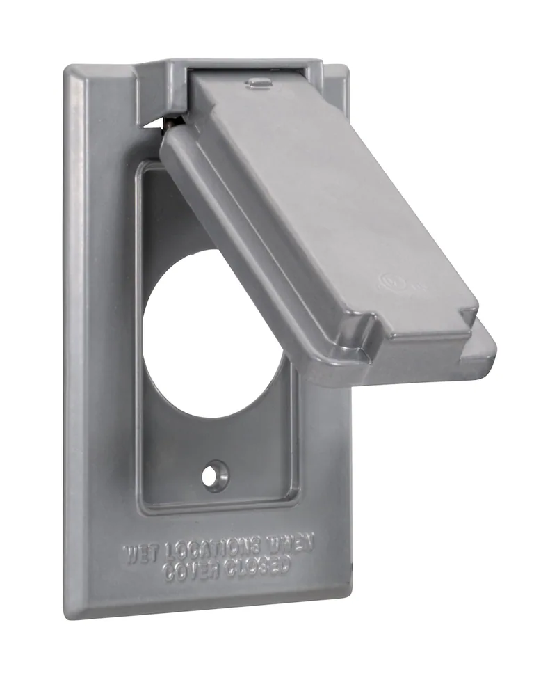 SINGLE RECEP/SWITCH WP COVER, 1.406" DIA