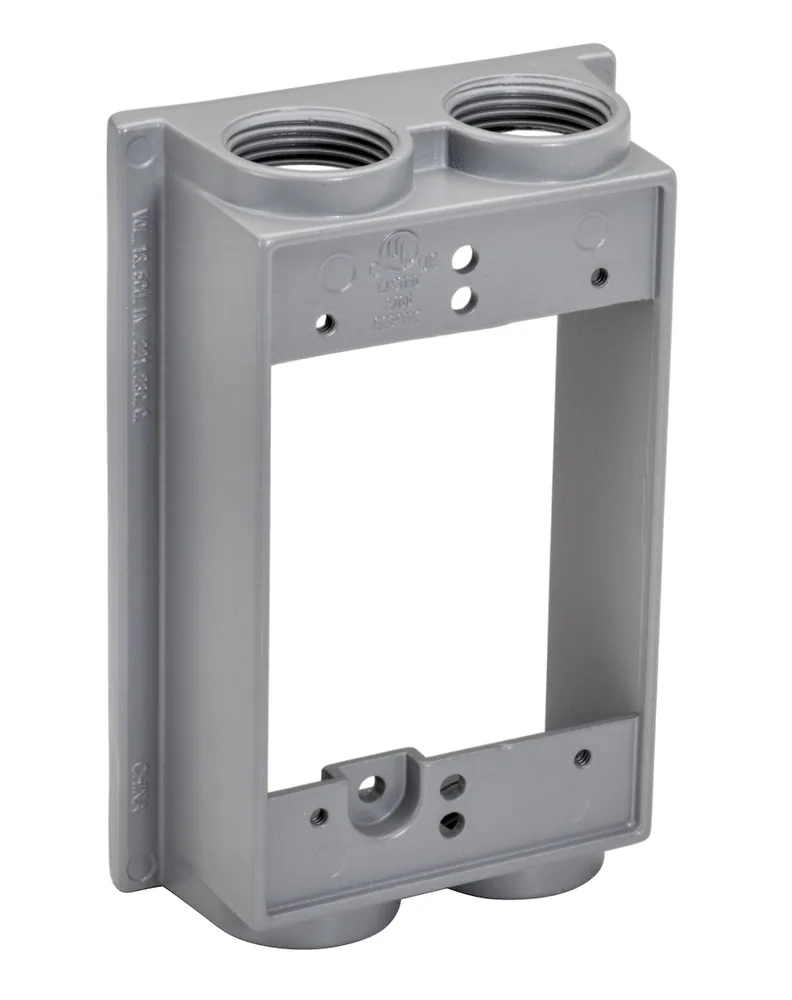 1/2" 4-HOLE 1-GANG WP EXTENSION RING GRY