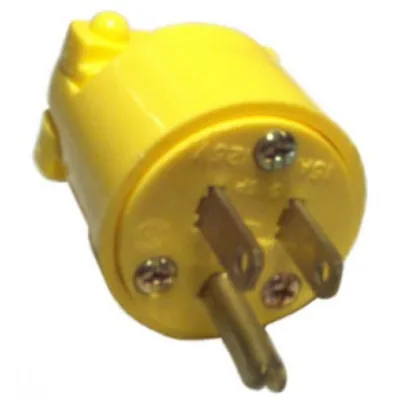 ENCHUFE MACHO DE CUCHILLA RECTA NEMA 5-15P 15A/125V NEGRO/BLANCO VINILO,