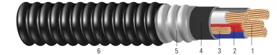 CU 1000V Aislamiento XLPE Chaqueta PVC XHHW-2 Teck. Clasificado para charola (CT) - Resistente a la luz solar - Para enterrado directo - Libre de silicona