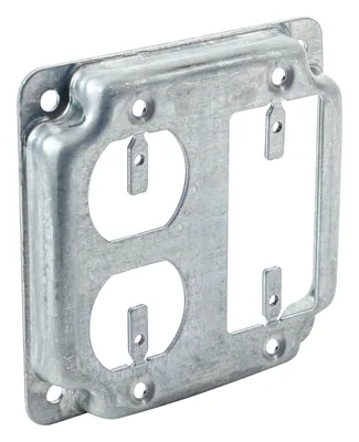 4" Square Industrial Surface Cover, 1/2" Raised - Duplex / GFCI
