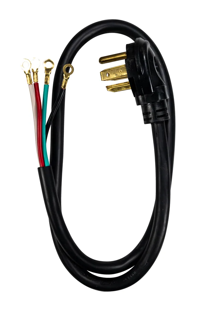 SOUTHWIRE, CABLE DE REEMPLAZO 10/4 SRDT REDONDO 4' NEGRO 30 AMP NEMA 14-30P CABLE PARA SECADORA