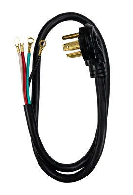 SOUTHWIRE, CABLE DE REEMPLAZO 10/4 SRDT REDONDO 4' NEGRO 30 AMP NEMA 14-30P CABLE PARA SECADORA