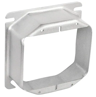 4" Square Two Gang Device Ring - 1-1/2" Raised