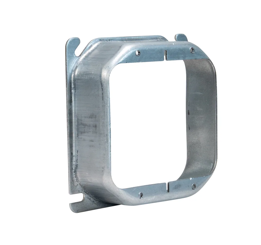 4" Square Two Gang Device Ring - 1-1/4" Raised