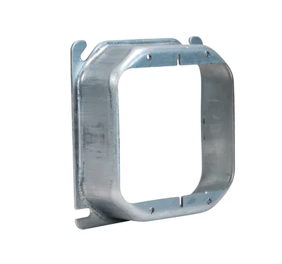 4" Square Two Gang Device Ring - 1-1/4" Raised