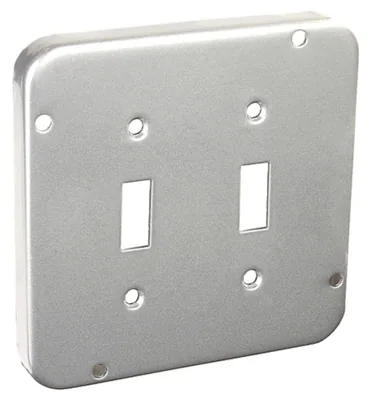 Tapa Industrial Cuadrada 4-11/16", Levantada 1/2" - (2) Interruptores de Palanca