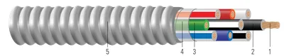 Armorlite® Tipo MC THHN/THWN conductor de cobre calibre intermedio neutro por fase