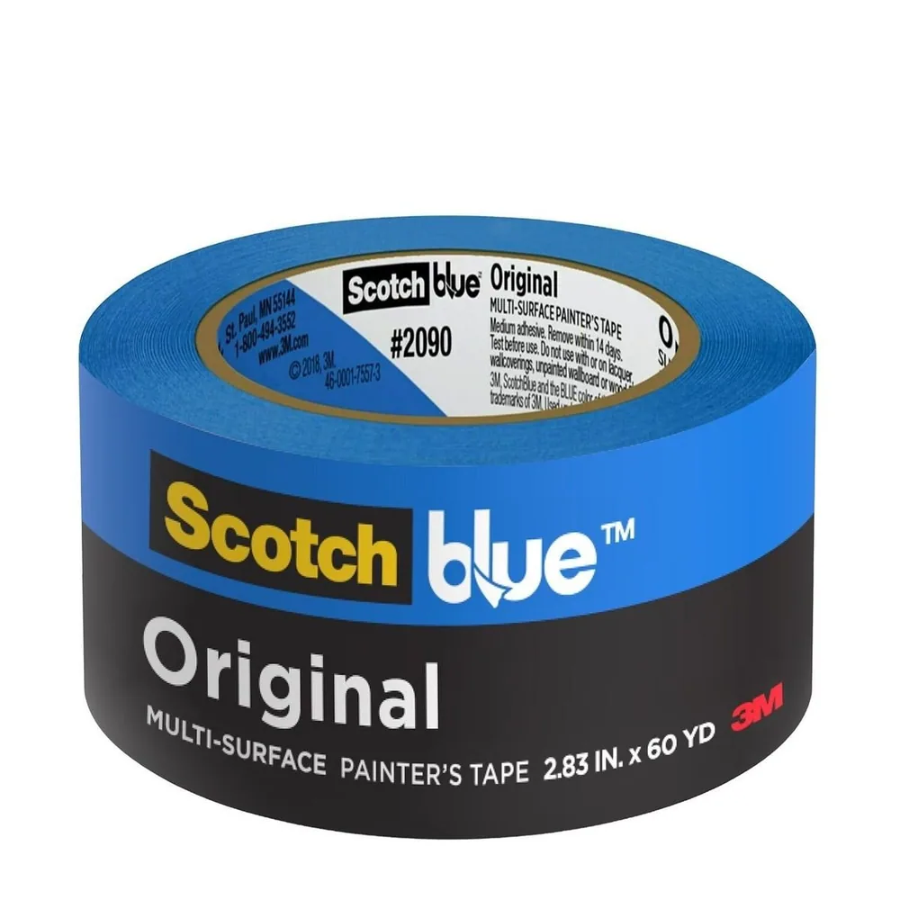 Cinta de Enmascarar ScotchBlue™ Original 2090-72NC, 2.83 in x 60 yd (72mm x 54,8m)