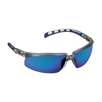 3M™ Solus™ Serie 2000, S2008AS-CLR, Varillas Transparente/Azul, Lente Azul Espejo Antiarañazos
