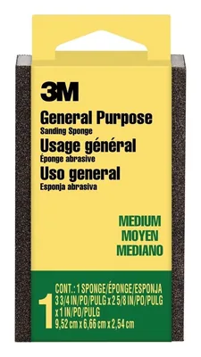 3M™ Sanding Sponge CP-002-ESF, Block, 3 3/4 in x 2 5/8 in x 1 in, Medium