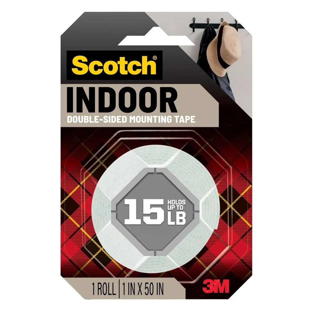 Cinta Scotch® Doble Cara de Montaje Interior 114S, 1 in x 50 in (2.54 cm x 1.27 m)
