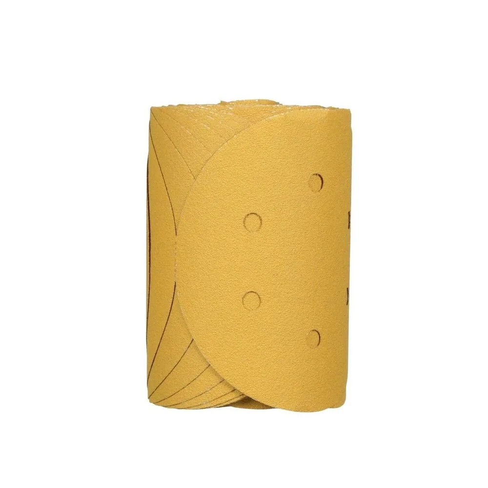 Rollo de Disco de Película Dorada 3M™ Stikit™ Libre de Polvo 01383, 6 pulgadas, P80, 100 discos por rollo