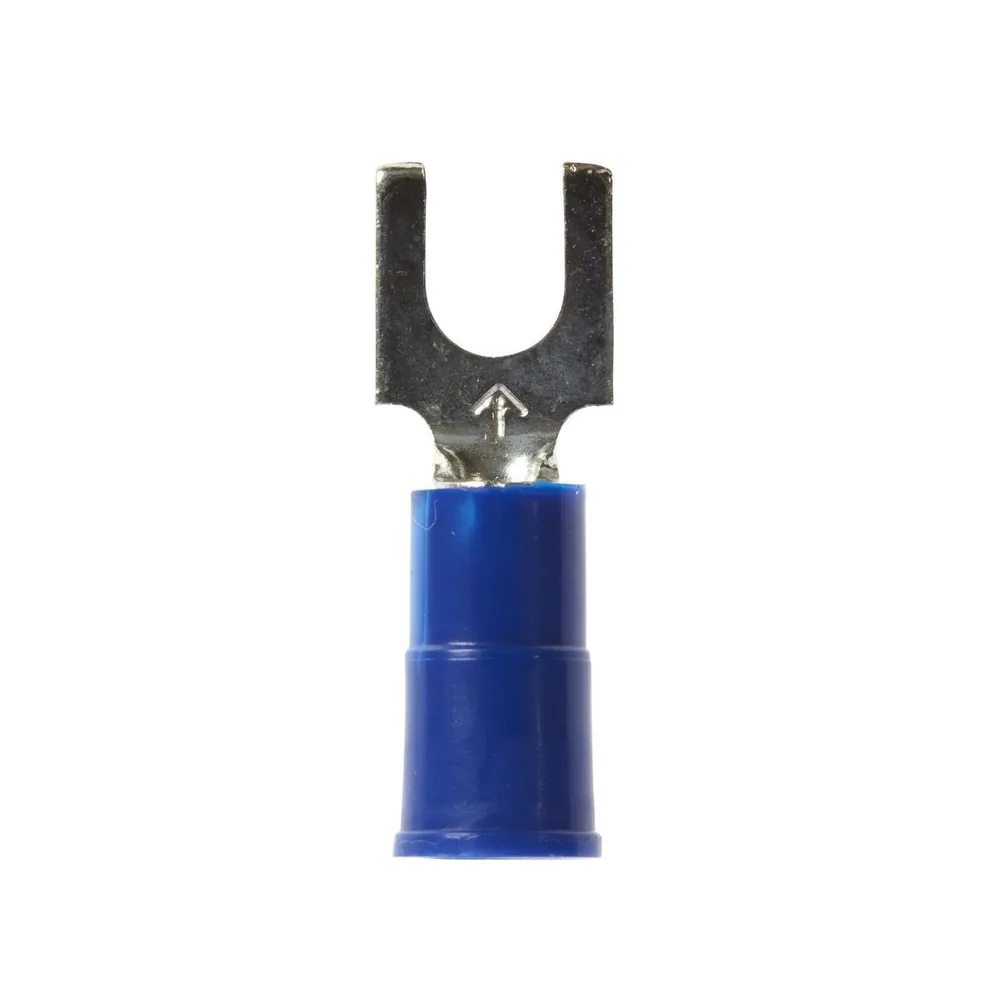 3M™ Scotchlok™ Terminal de Horquilla Tipo Bloque, Aislado con Vinil Costura a Tope MVU14-8FBK, Tamaño de Birlo 8, apta para su uso en un bloque de terminales