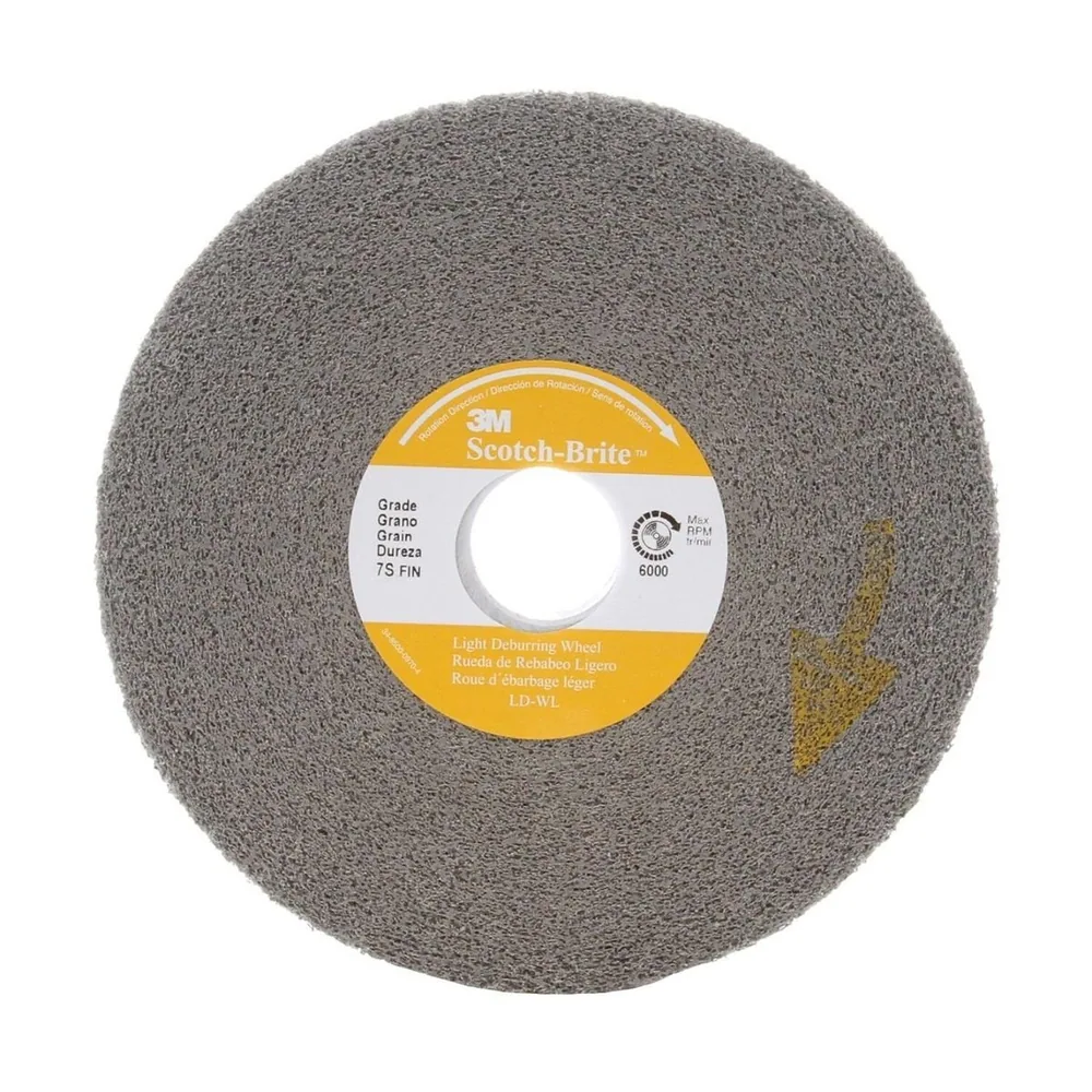 Rueda Scotch-Brite™ Desbarbado Ligero, LD-WL, 7S Fino, 6 in x 1 in x 1 in