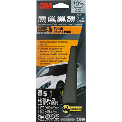 3M™ Wetordry™ Sandpaper, 03006, Assorted Fine Grit Pack, 3 2/3 inch x 9 inch