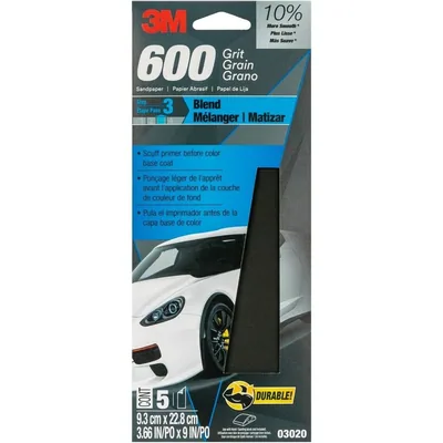 3M™ Wetordry™ Sandpaper, 03020, 3-2/3 in x 9 in, 600 grit