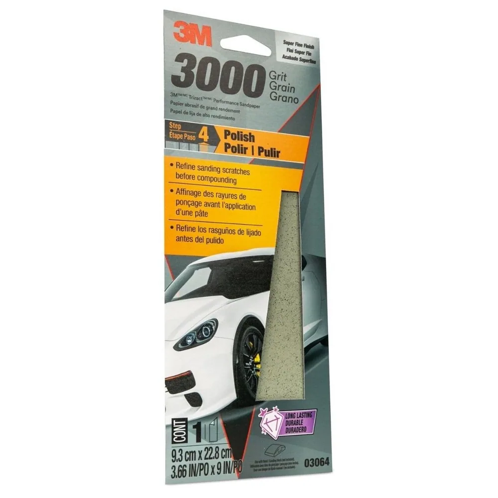 3M™ Trizact™ Lija de Desempeño, 03064, 3-2/3 in x 9 in, grano 3000