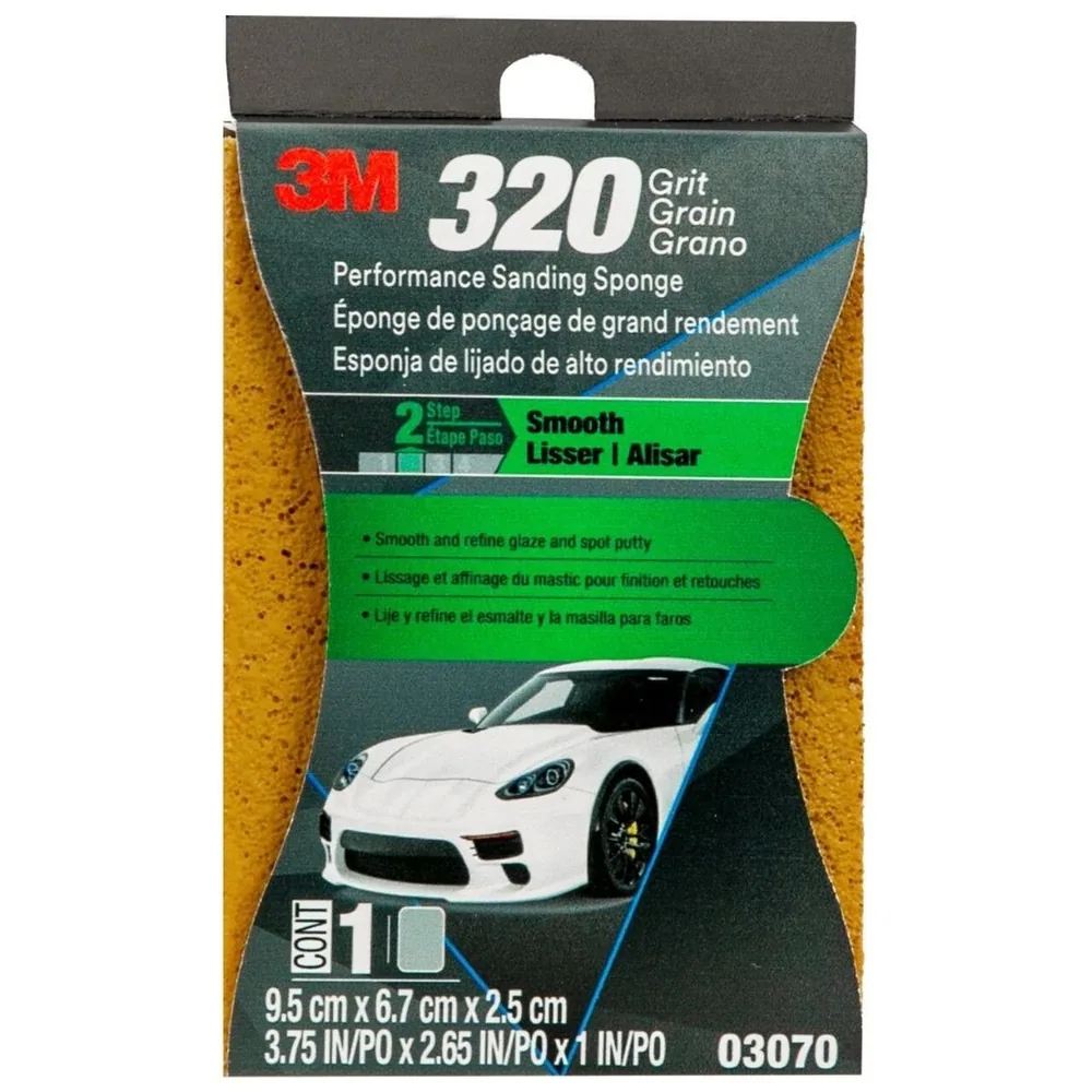 Esponja de Lija de Desempeño 3M™ 03070, 1 pulgada x 2-5/8 pulgada, Grano 320