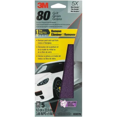 3M™ Precision Shaped Grain Sandpaper, 03076SRP, 3 2/3x9, 80 Grit
