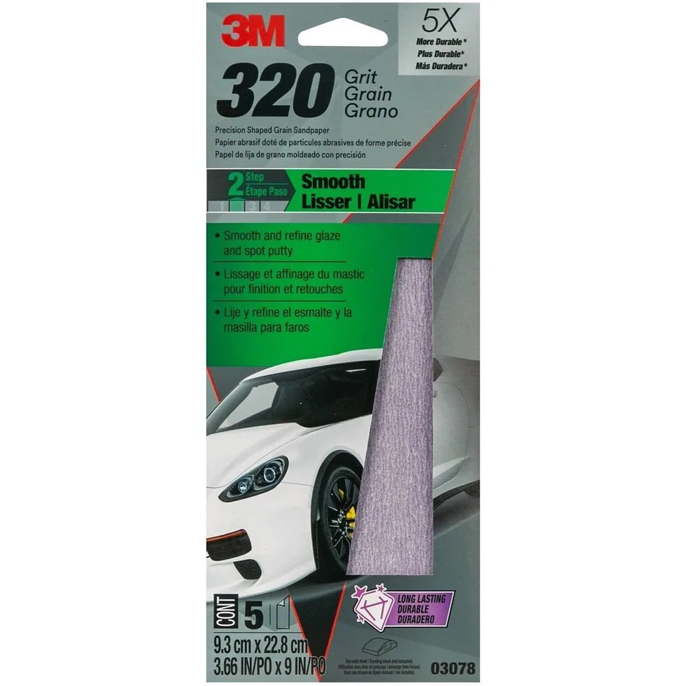 Lija Automotriz Premium 3M™ 03078, 3 2/3 in x 9 in, Grano 320