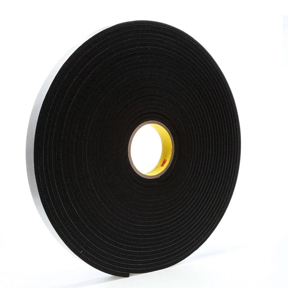 Cinta de espuma de vinil 3M™ 4504, Negro, 1 in x 18 yd, 250 mil