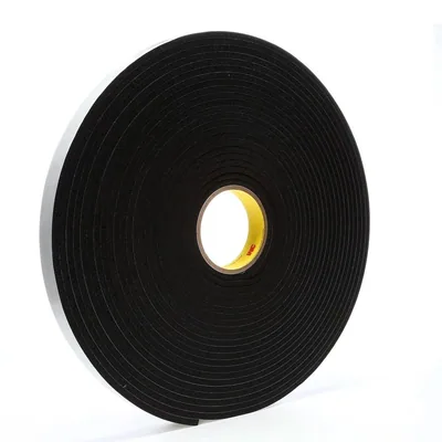 3M™ Vinyl Foam Tape 4504, Black, 1 in x 18 yd, 250 mil